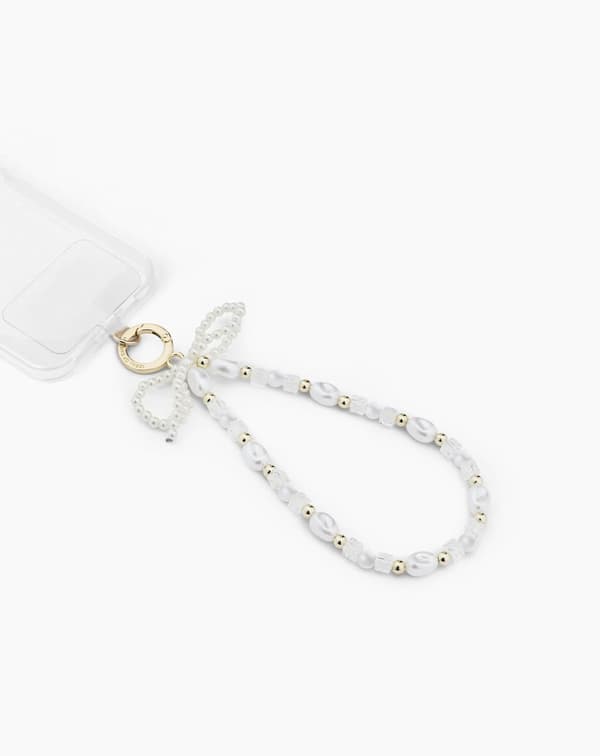 Phone Wristlet Strap Pearl Bow