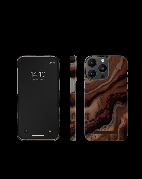 Printed Case iPhone 14 Pro Max Dark Amber Marble
