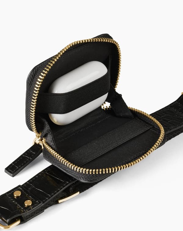 Utility Phone Strap Black Croco