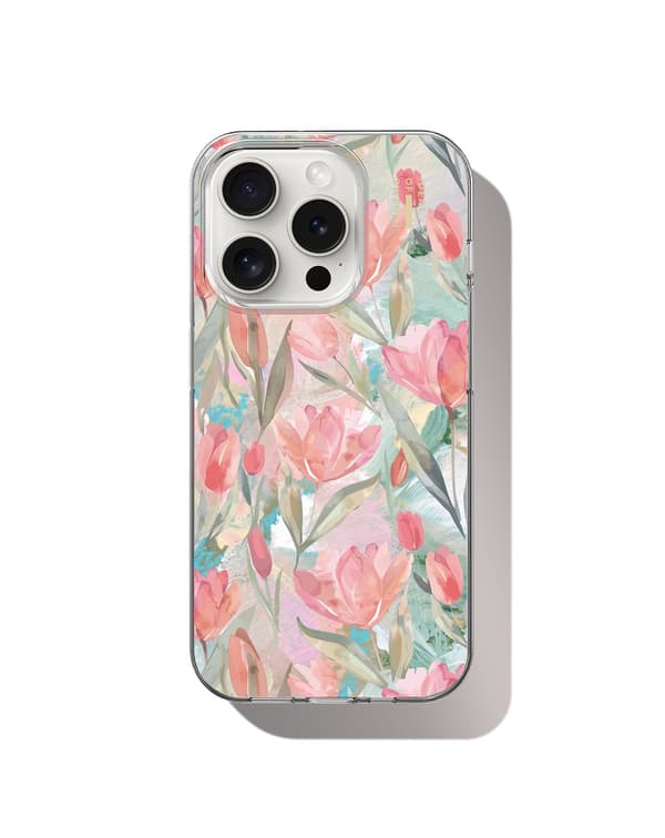 Clear Case MagSafe iPhone 15 Pro Tulip Bloom