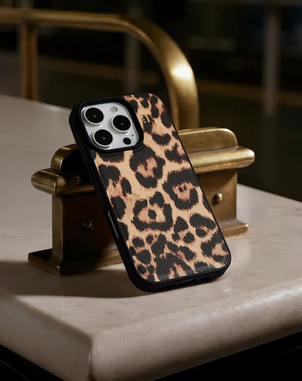 Vegan Leather Case MagSafe iPhone 16 Pro Timeless Leo