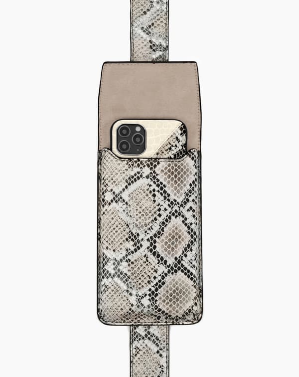 Utility Strap Beige Shimmery Snake