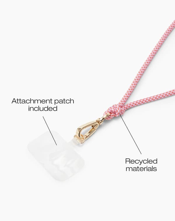 Cord Phone Strap Multi Pink