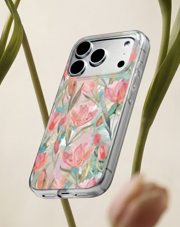 Clear Case MagSafe iPhone 13 / 14 / 15 / 16e / 17e Tulip Bloom