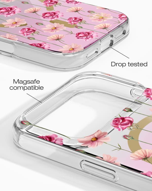Mirror Case MagSafe iPhone 17 Pro Max / 18 Pro Max Rose Blush Floral