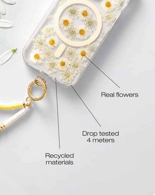 Clear Case MagSafe iPhone 14 Pro Max Daisy Bloom