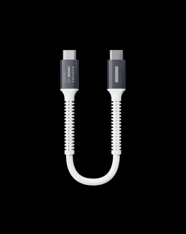 Premium woven cable 20cm USB C - USB C White