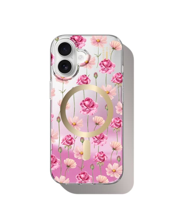 Mirror Case MagSafe iPhone 16 Rose Blush Floral
