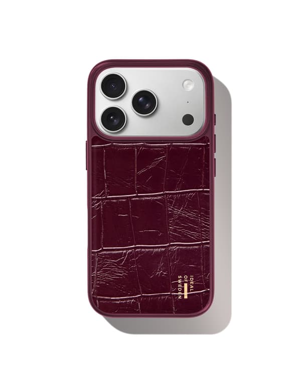 Vegan Leather Case MagSafe iPhone 17 Pro Max / 18 Pro Max Fine Wine Croco