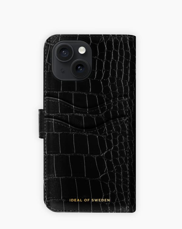 Magnet Wallet+ iPhone 15 Black Croco