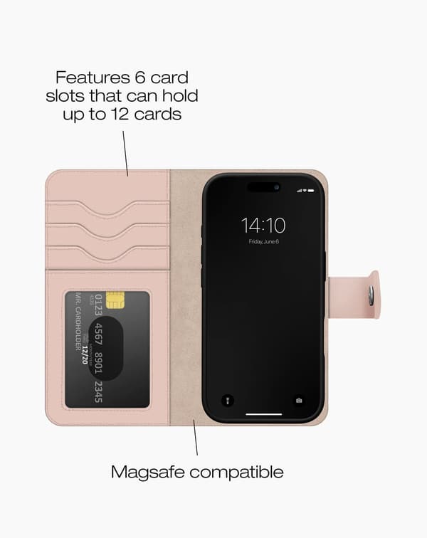 Magnet Wallet+ MagSafe iPhone 16 Pro Pink
