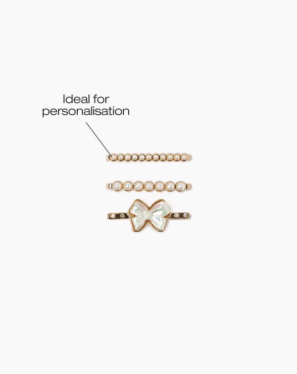 Watch Band Charms Pearl Bow