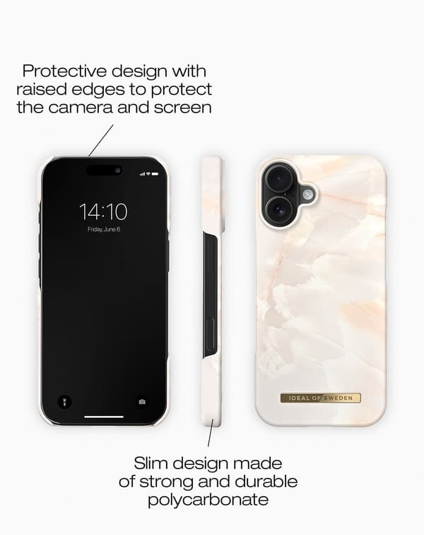 Printed Case MagSafe iPhone 16 Plus Rose Pearl Marble