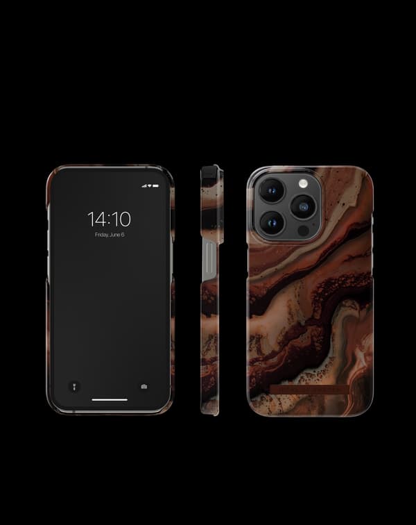 Printed Case iPhone 14 Pro Dark Amber Marble