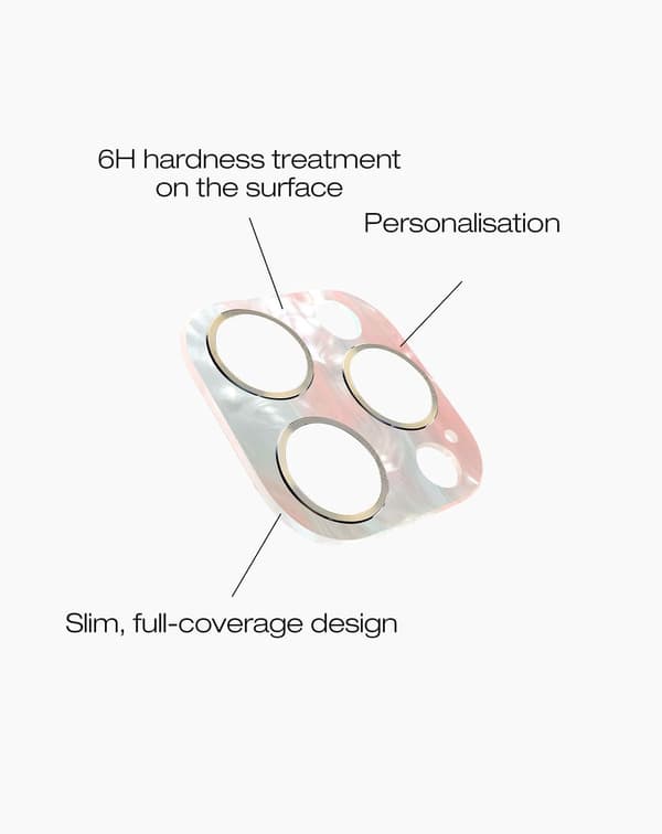 Camera Lens Protector 3D iPhone 14 Pro / 14 Pro Max / 16 Pro / 16 Pro Max Marble Light Pink