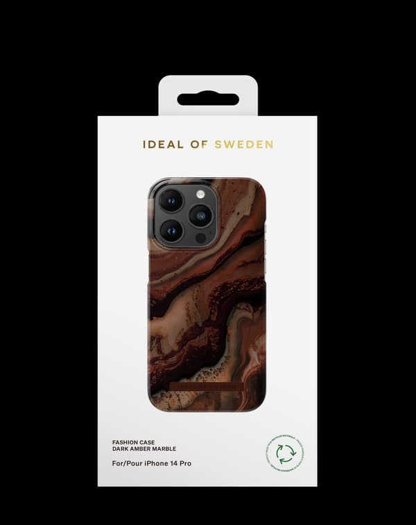 Printed Case iPhone 14 Pro Dark Amber Marble