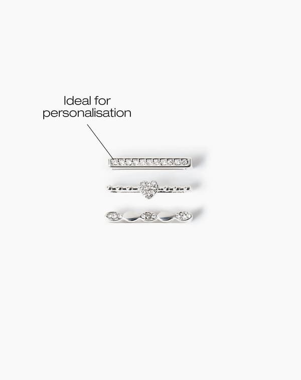Watch Band Charms Silver Sparkle