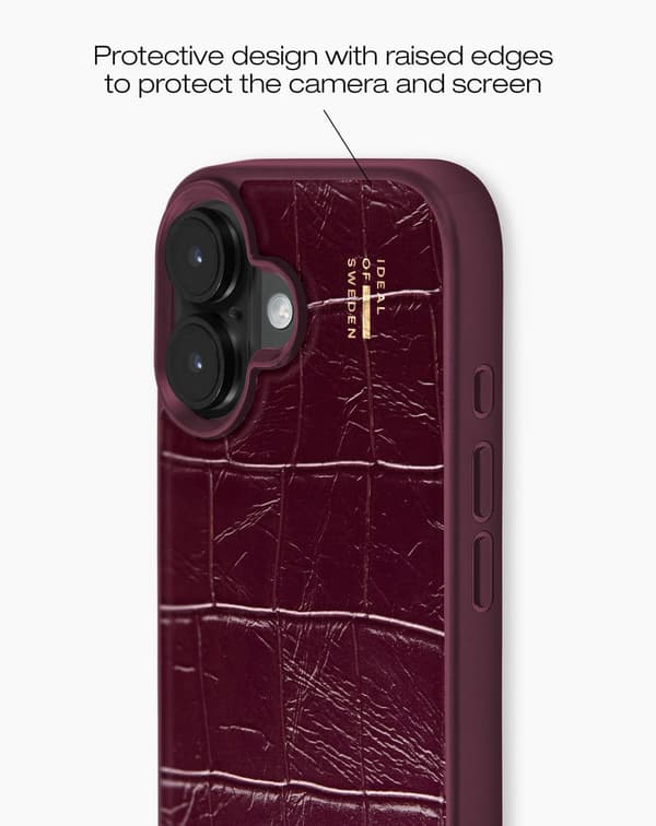 Vegan Leather Case MagSafe iPhone 17 Fine Wine Croco