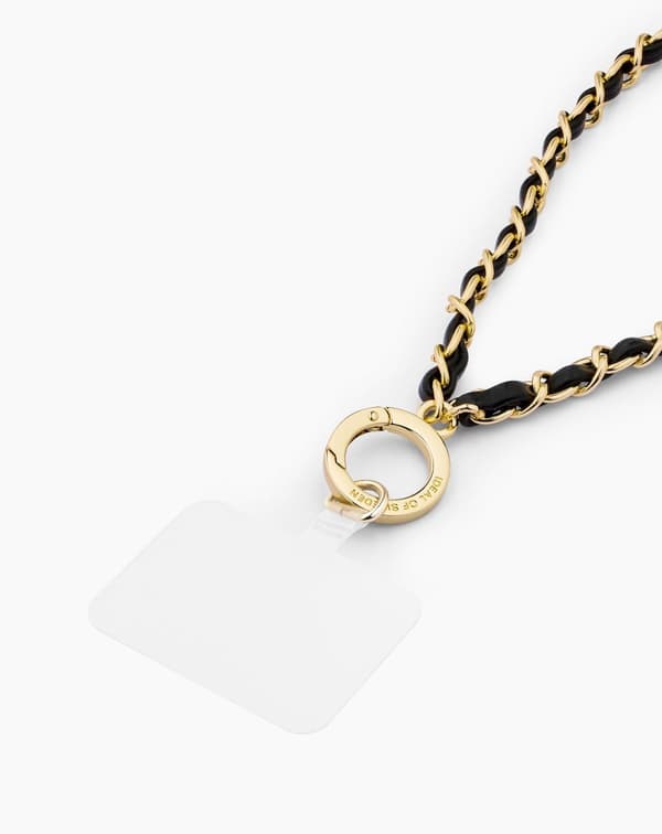 Phone Wristlet Strap Noir Gold