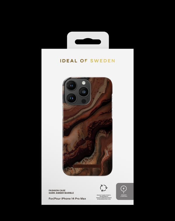 Printed Case MagSafe iPhone 14 Pro Max Dark Amber Marble