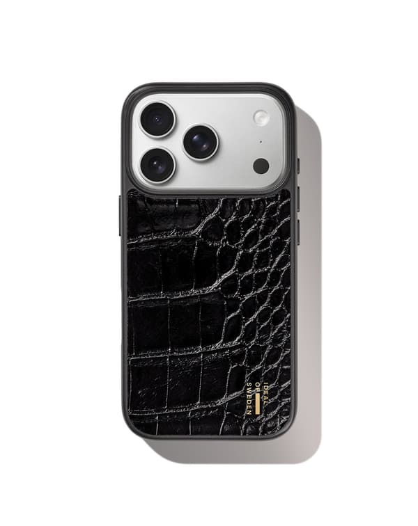 Vegan Leather Case iPhone 17 Pro Max Black Croco
