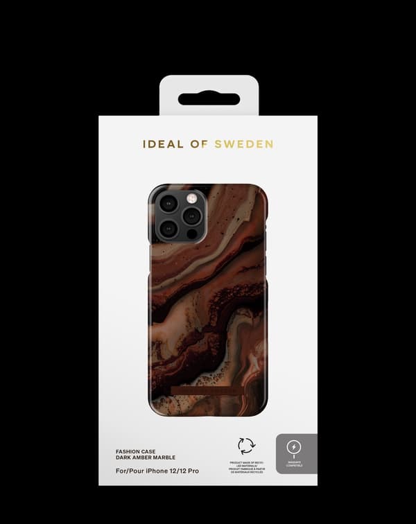 Printed Case MagSafe iPhone 12 / 12 Pro Dark Amber Marble