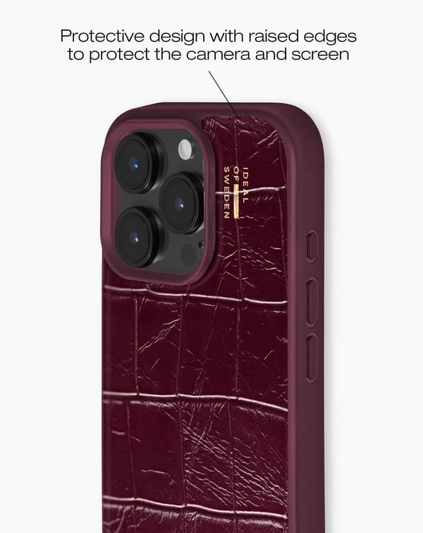 Vegan Leather Case MagSafe iPhone 16 Pro Max Fine Wine Croco