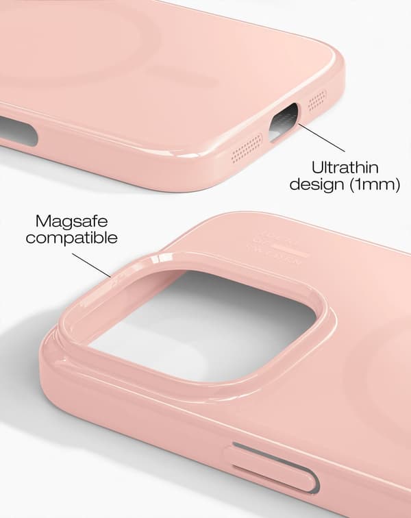 Slim Case MagSafe iPhone 16 Pro Glossy Blush Pink