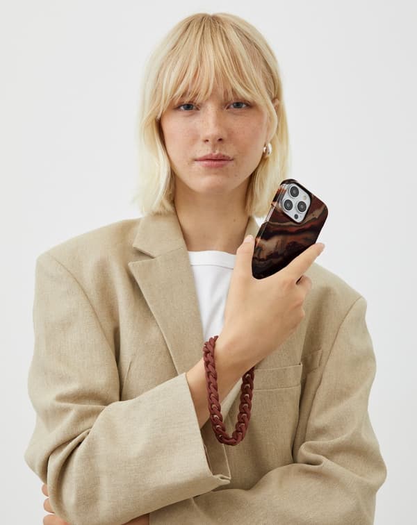 Printed Case iPhone 11 / XR Dark Amber Marble