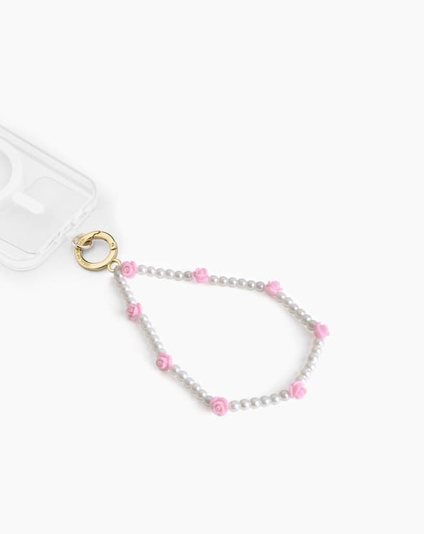 Phone Wristlet Strap Rose Pearl
