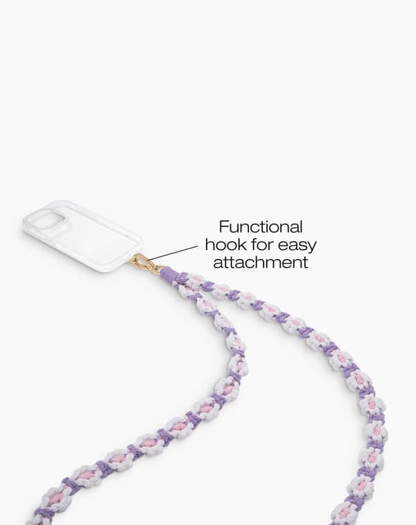 Cord Phone Strap Crochet Flower