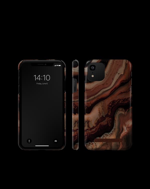 Printed Case iPhone 11 / XR Dark Amber Marble