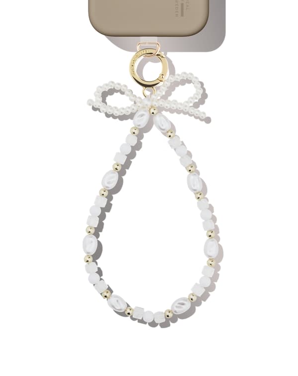 Phone Wristlet Strap Pearl Bow