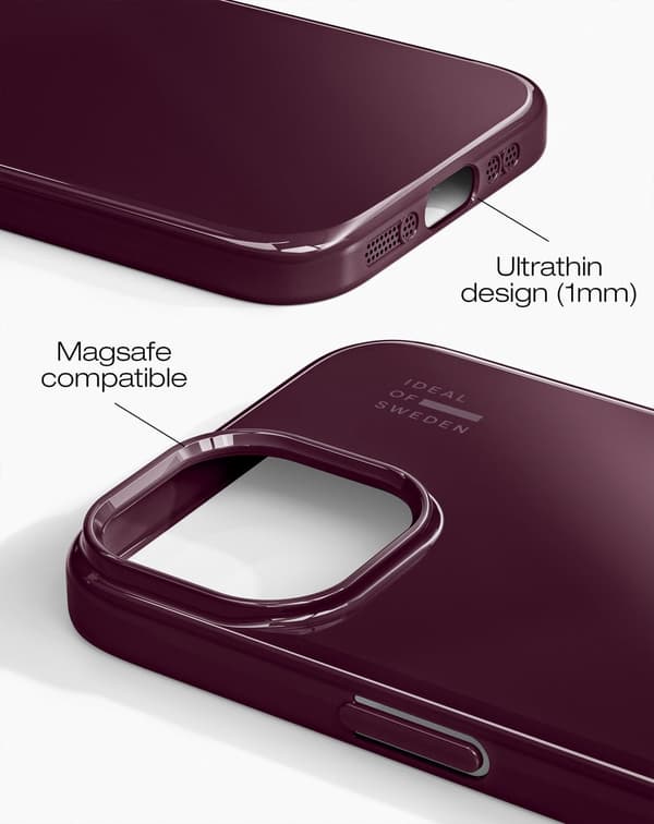 Slim Case MagSafe iPhone 13 / 14 / 15 / 16e / 17e Glossy Cherry