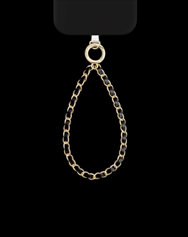 Phone Wristlet Strap Noir Gold