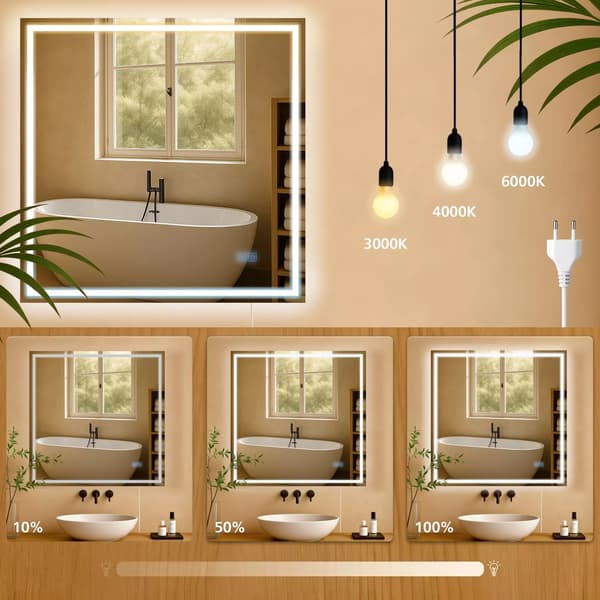 CLP Jaffrey Badrumsspegel 80x80 utan Bluetooth