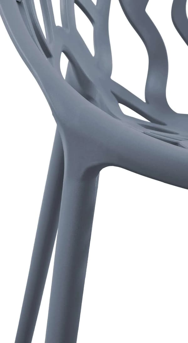 Set med 4 stapelbara trädgårdsstolar i antracitplast - Hope