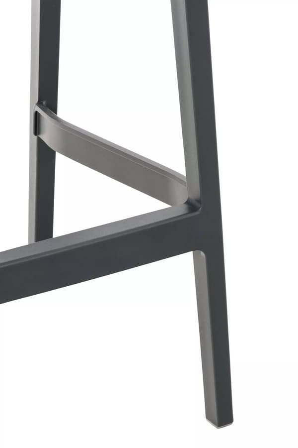 4 dark grey Maya bar stools, stackable, UV-resistant, indoor/outdoor plastic