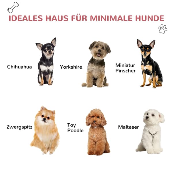 Hundehus - Plastik - Rød/Lys Grå