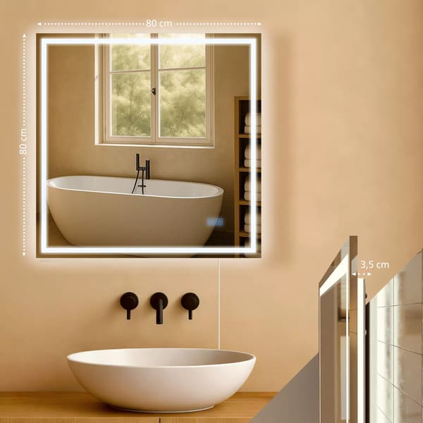 CLP Jaffrey Badrumsspegel 80x80 utan Bluetooth