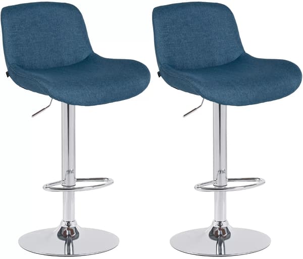 Set med 2 Solon Barstolar, Krom-look, Tyg