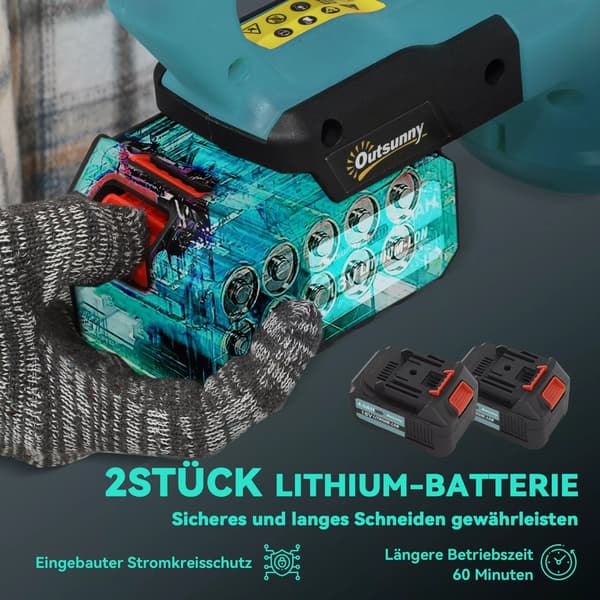 Batteridriven Häcksax - 51 cm Klipplängd, Metall, Blå