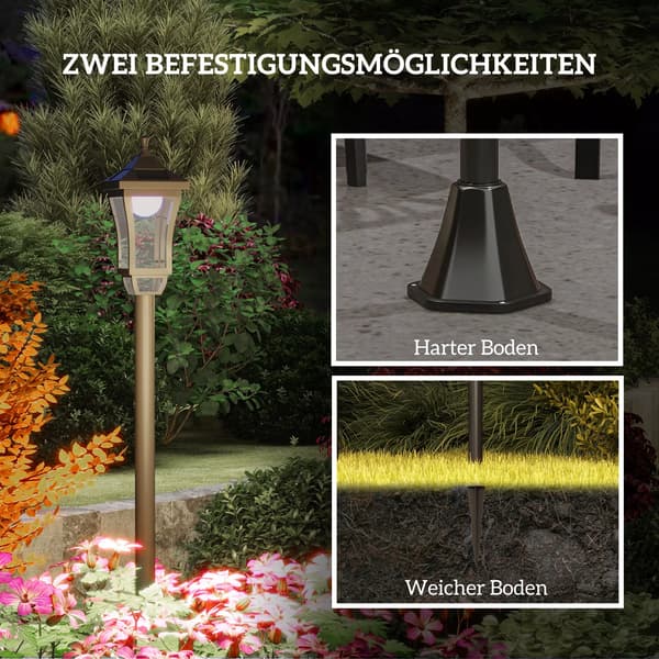Solcelle Havefakkel 127 cm - Sort Polycarbonat (PC) - Vandtæt IP44 - Automatisk LED Lyssensor