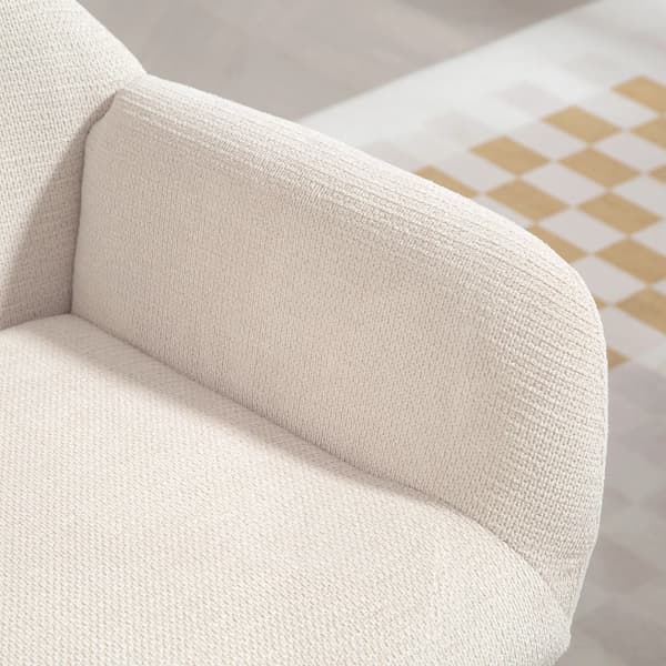 accentstol, wingback-stil, krämvit, polyester