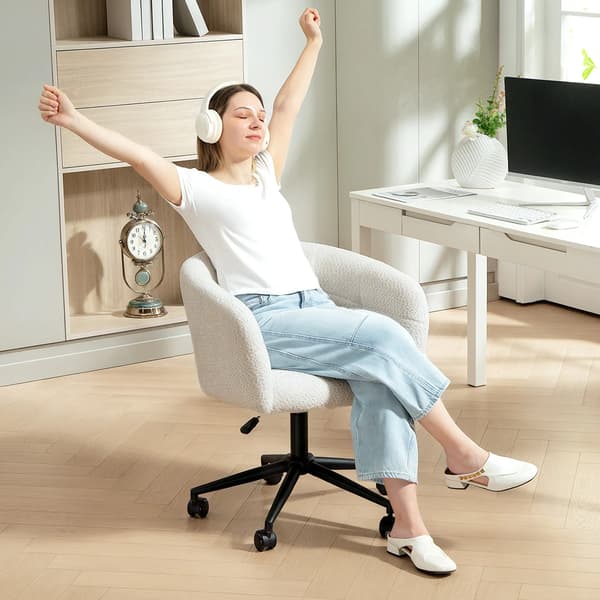 Kontorstol, Sk`l Design, Justerbar Hajde, Polyester & Stal, Creme/Sort