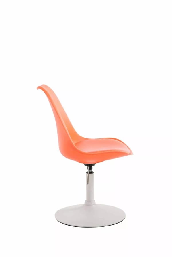Maverick Set med 4 orange plastmatstolar med metallbas