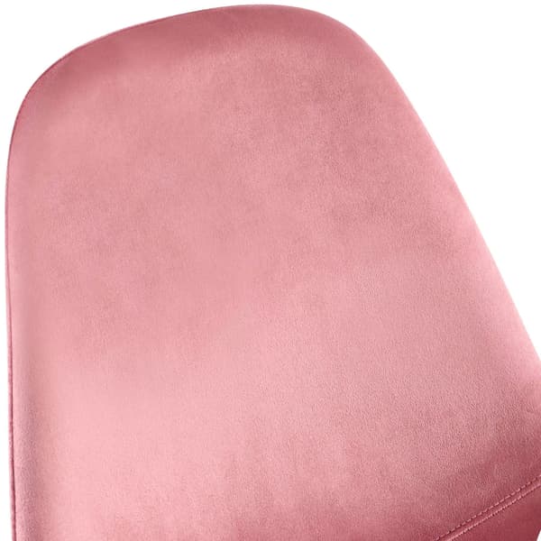 Set med 4 rosa sammetsstolar med metallramar