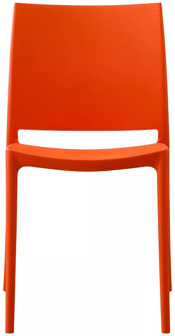 Set med 2 stapelbara utomhusstolar i plast, orange