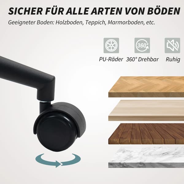 Kontorstol, Sk`l Design, Justerbar Hajde, Polyester & Stal, Creme/Sort