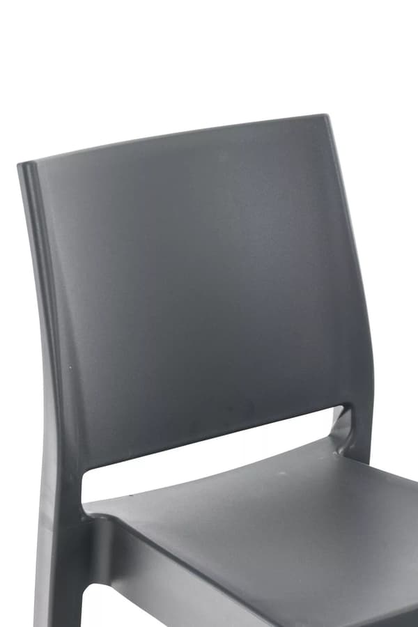 4 dark grey Maya bar stools, stackable, UV-resistant, indoor/outdoor plastic